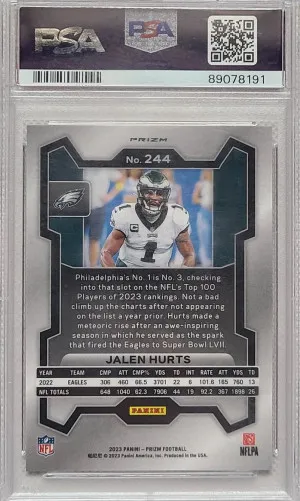 2023 Panini Prizm Jalen Hurts Black & White Checker back