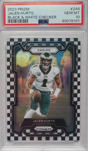 2023 Panini Prizm Jalen Hurts Black & White Checker front