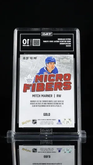 2024-25 SkyBox Metal Universe Mitch Marner #18MF Microfibers Gold 10/10 TAG 10 back