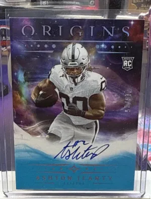 2025 Panini Origins Ashton Jeanty Rookie On Card Auto RC #16/25 Raiders front