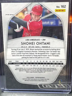 Shohei Ohtani 2020 Panini Prizm #162 Cosmic Haze Refractor SP back