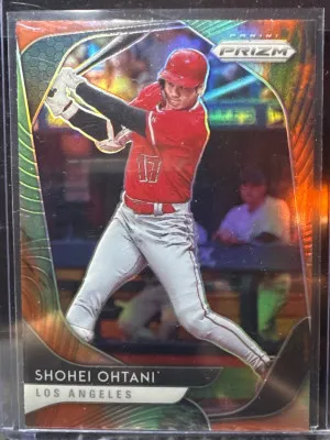 Shohei Ohtani 2020 Panini Prizm #162 Cosmic Haze Refractor SP front