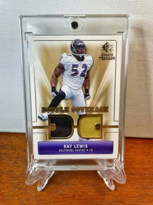 2007 SP Rookie Threads RAY LEWIS Double Coverage Game-Used Jersey Patch #DC-RL front
