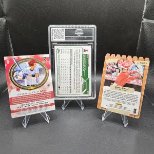 Shohei Ohtani Lot. Rookie, Die-cut And Santa Hat Variation Graded 10. back