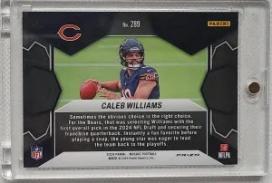 2024 Mosaic Caleb Williams NFL Debut Silver Prizm back