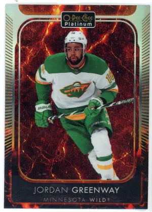 2021-22 O-Pee-Chee Platinum #123 Jordan Greenway Hot Magma /499