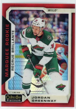 2018-19 O-Pee-Chee Platinum Jordan Greenway Rookie Red Prism 96/199 #161