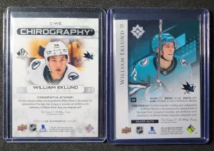 William Eklund lot of 2 Autograph cards back