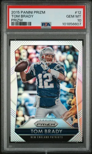 2015 Panini Prizm Tom Brady Silver #12 PSA 10 front