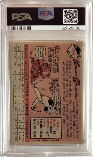 1958 Topps Harmon Killebrew PSA 8 back