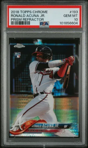 2018 Topps Chrome Ronald Acuna Jr. Prism Refractor PSA 10 front