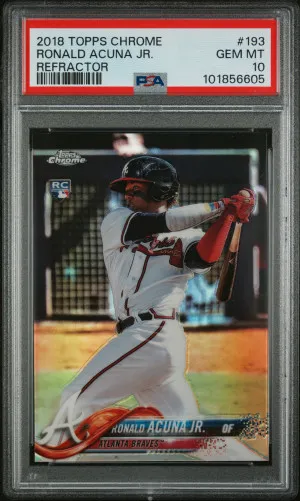 2018 Topps Chrome Ronald Acuna Jr. Refractor PSA 10 front