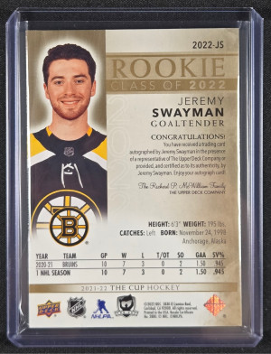 2021-22 The Cup Rookie Class of 2022 Gold Auto /50 back