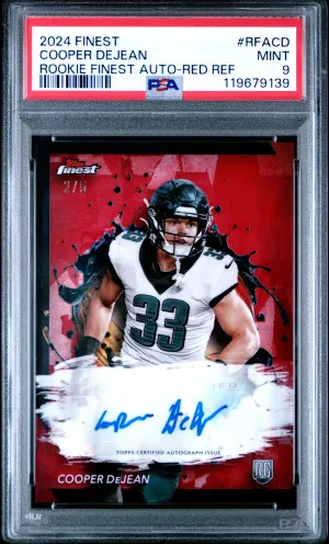 2024 Topps Finest Rookie Finest Autographs Cooper Dejean Rookie Finest Auto-Red Ref front