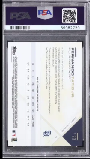 2019 Topps X Tatis Jr. 0.23 Icons Of The Dominican Republic Fernando Tatis Jr. Icons/Dominican Republic back