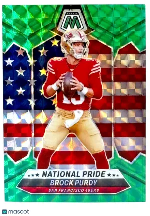 🏈 2024 Panini Mosaic - National Pride Green Mosaic Prizm #254 Brock Purdy front