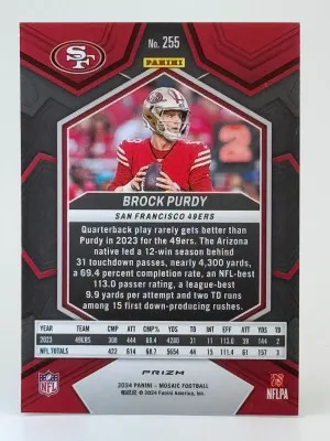 🏈 2024 Panini Mosaic - National Pride Green Mosaic Prizm #254 Brock Purdy back
