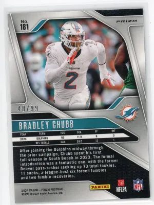2024 Panini Prizm #181 Bradley Chubb Blue Ice /99 back