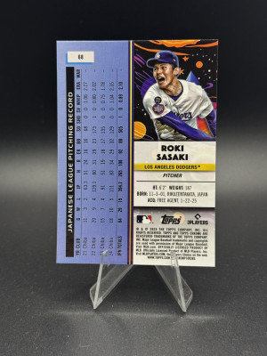 2025 Topps Cosmic Chrome Roki Sasaki Aqua Equinox /199 back