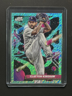 2025 Topps Cosmic Chrome Clayton Kershaw Aqua Equinox /199 front