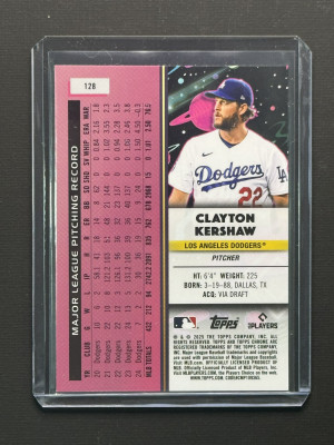 2025 Topps Cosmic Chrome Clayton Kershaw Aqua Equinox /199 back