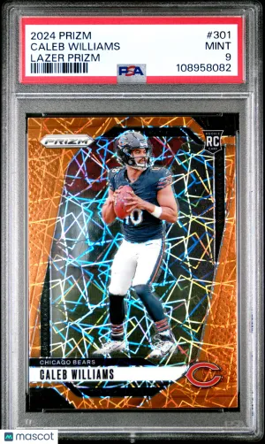 2024 Panini Prizm Caleb Williams #301 Lazer PSA 9 front