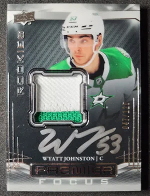 Wyatt Johnston /125 Premier Focus Rookies Auto front