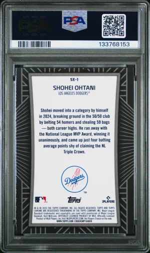 2025 Topps Chrome Shadow Etch Shohei Ohtani #SE1 PSA 10 back