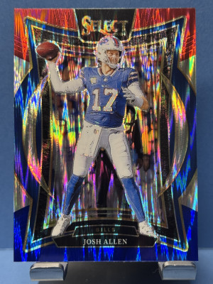 2024 Panini Select #34 Josh Allen Red/Blue Prizm Shock front
