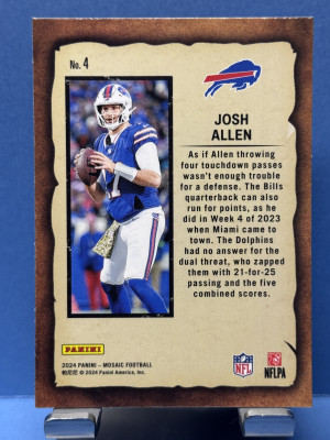 2024 Panini Mosaic #4 Josh Allen Notoriety back