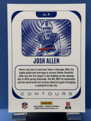 2025 Panini Phoenix #4 Josh Allen Silver Contours back