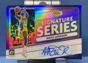 2020-2021 Panini Donruss Optic #SS-MJO Magic Johnson Signature Series Purple Prizm front
