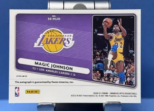 2020-2021 Panini Donruss Optic #SS-MJO Magic Johnson Signature Series Purple Prizm back