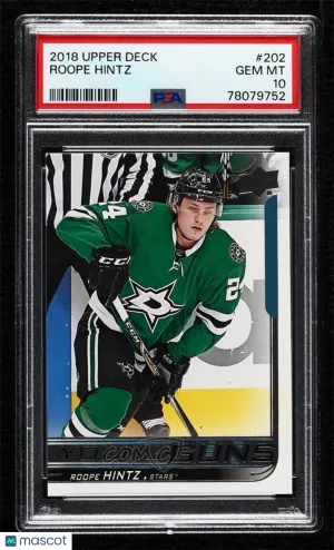 2018-19 Upper Deck Roope Hintz #202 Young Guns Rookie PSA 10 GEM MINT front