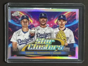 2025 Topps Cosmic Chrome Ohtani/Yamamoto/Sasaki Star Clusters front