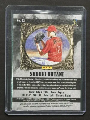 2018 Diamond Kings Shohei Ohtani Pitching Knee Up Variation back