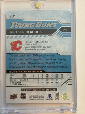 2016 Matthew Tkachuk Young Guns back