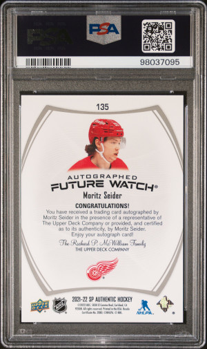 2021 Sp Authentic Moritz Seider Autograph back