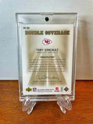2007 Upper Deck SP TONY GONZALEZ Double Coverage GAME WORN Patch 3 Color Chiefs back