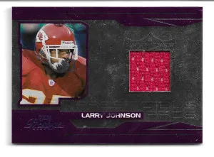2007 Playoff Prestige Prestigious Pros Materials Purple #21 Larry Johnson - Kansas City Chiefs (#101/250)