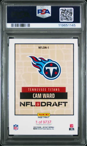 2025 Panini Instant Nfl Draft Night Cam Ward back