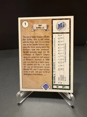 1989 Upper Deck Ken Griffey Jr Rookie back