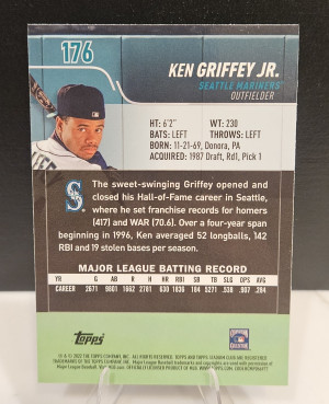 2022 Topps Stadium Club Chrome Ken Griffey Jr Xfractor back