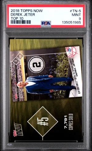2018 Topps Now Top 10 Derek Jeter PSA 9 front
