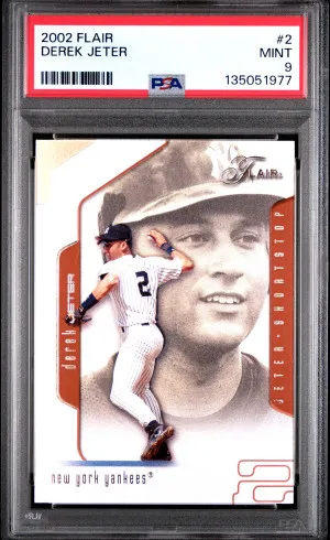 2002 Flair Derek Jeter PSA 9 front
