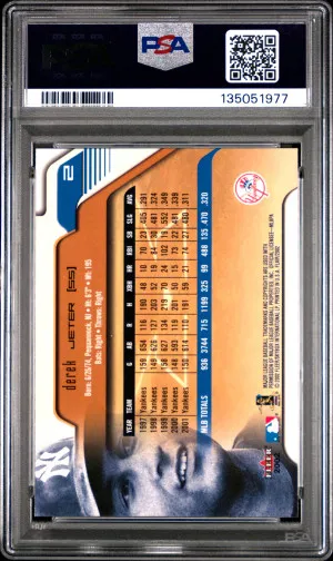 2002 Flair Derek Jeter PSA 9 back