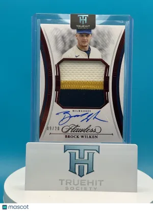 2025 Panini Flawless Brock Wilken #FPA-BW Patch 09/20 front