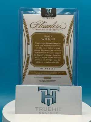 2025 Panini Flawless Brock Wilken #FPA-BW Patch 09/20 back