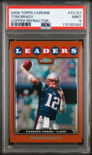 2008 Topps Chrome Tom Brady Copper Refractor 292/425 front