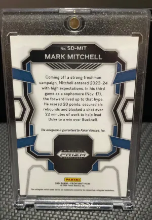 Mark Mitchell Rookie Signing Day Autographed back